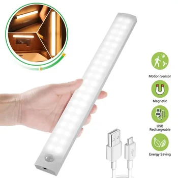 Motion Sensor Licht Drahtlose LED Nachtlicht USB Aufladbare Nacht Lampe Schrank Garderobe Lampe Treppe