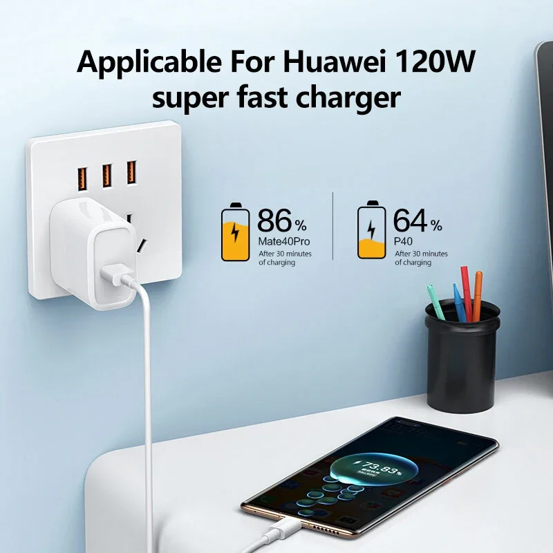 USB auf USB-C Kabel 120 W, 10 A, Schnellladen, in mehreren – Bild 3
