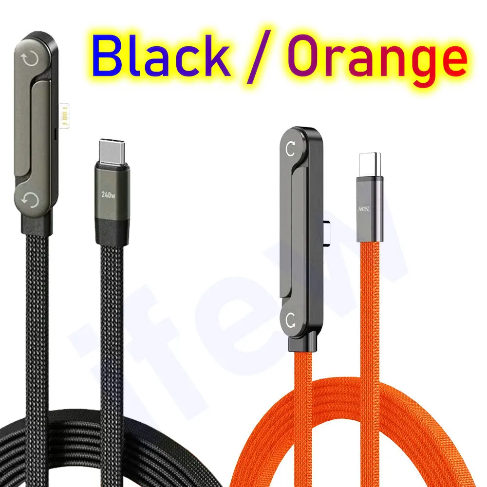 Flaches USB-C Ladekabel 240 W mit integriertem Handyständer – Bild 4