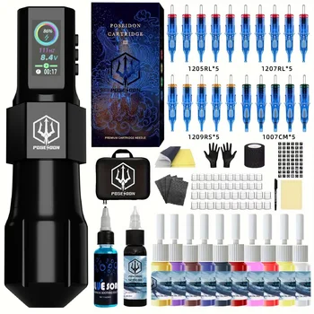 Tattoo Kit oder Tattoo Machnie POSEIDON Neue Coole Tattoo Stift Kit Für Permanent Make-Up Tattoo Maschine Kit