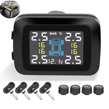 Auto TPMS Zigarettenanzünder Reifendruckkontrollsystem Alarm Reifenluftdruckmesser Messgerät Temperaturwarnung