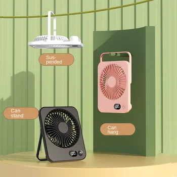 Schreibtischventilator, tragbar, über USB wiederaufladbar, 180 ° Kippbarer, zusammenklappbarer Heimtrainer