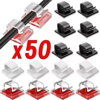 Kabelorganisator-Clips, Kabelhalter, Schutz für USB-Kabel, Klebehaken, Schreibtischklemme für Zuhause und Büro