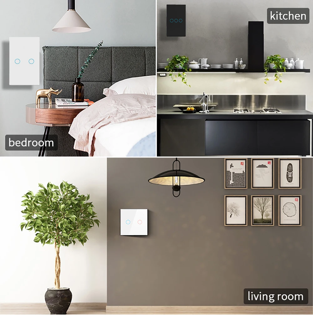 AC100-240 Touch Schalter Power Led Panel Wand Licht Schalter – Bild 3