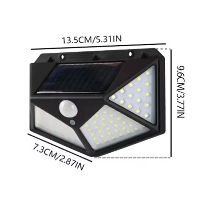 100led Solar Wand leuchte Außen lampe wasserdichter Bewegungs – Bild 2