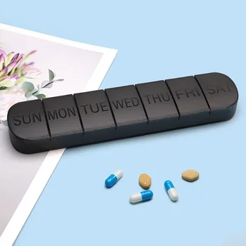 Wöchentliche Medikamenten-Pillenbox, Pillenetui, Medikamentenabgabe, Mini-Organizer für tragbare Pillen