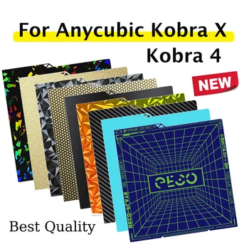 Upgrade-Kobra-4-Zubehör für Anycubic Kobra X: Glatte PEI-Textur-Heizplatte, doppelseitige flexible