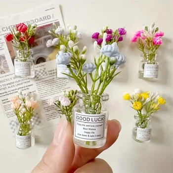 Mini kleine Vasenmagnete Niedliche Mini-Kühlschrankmagnete 3D-Vase Spaß Kühlschrankzubehör (8 Stück)