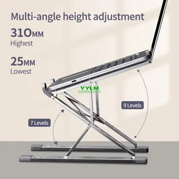 YYLM N8 Laptop-Ständer aus Aluminium für MacBook, verstellbar, tragbar, mehr Stufe, Laptop-Ständer