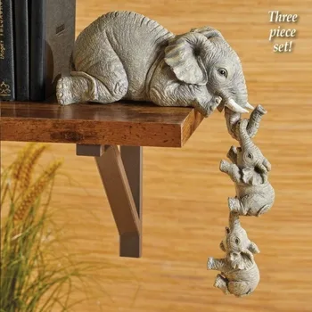 Niedlichen Elefanten Umarmung Baby Puppe Harz Handwerk Dekoration Wohnkultur Geschenk Dekorative (3 Stück)