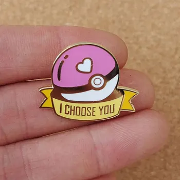 Ich wähle dich harte Emaille-Anstecknadeln, Pokemon-Poke-Ball-Brosche, zum Sammeln von Anstecknadeln