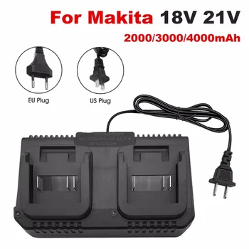 Lithium-Batterie Dual Ladegerät 2 Möglichkeiten Power Tool Batterie Ladegerät EU/Us-stecker Für Makita 18 V 21