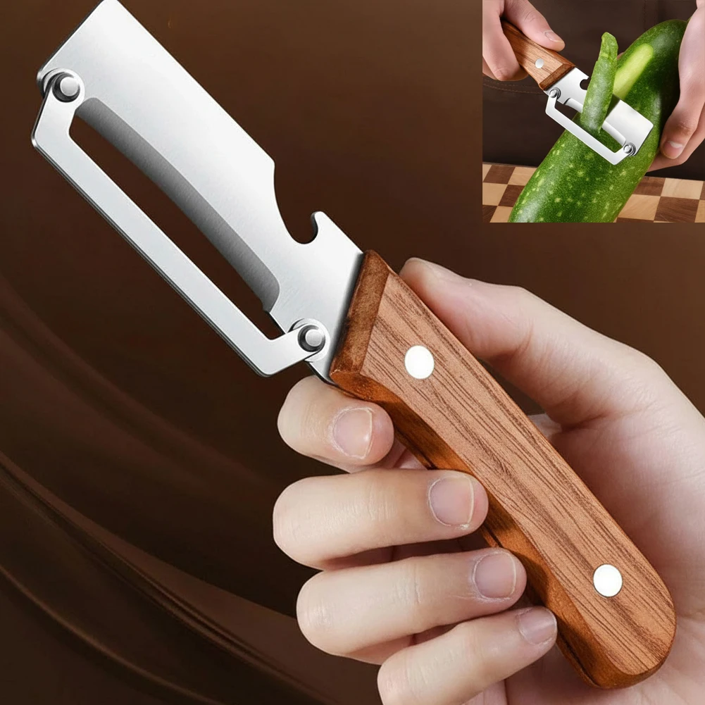 2026 Multifunktionaler Holz-Gemüseschäler mit ergonomischem