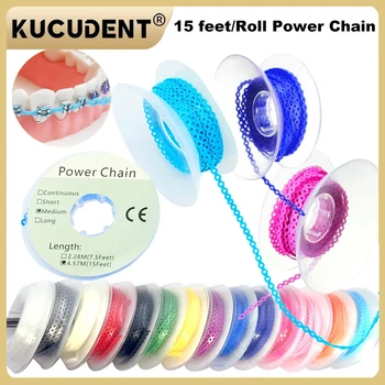 KUCUDENT Dental Kieferorthopädische Elastische Energiekette Für Zahnspangen Gummiband Ultra Powerchains