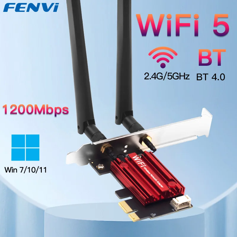 FENVI WiFi 5 PCI-E Wireless-Adapter AC1200 Netzwerkkarte