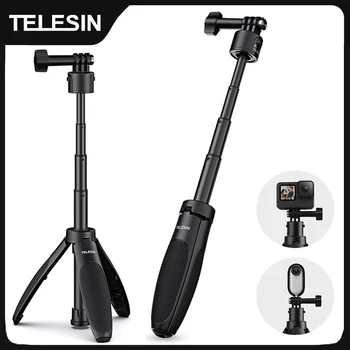 TELESIN Mini Quick Release Selfie Stick Stativ Tragbare Einstellbare Länge für GoPro Insta360 DJI Osmo Action