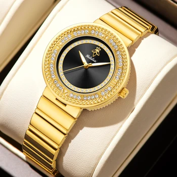 Damenuhrenmarken: Luxuriöse, mit Diamanten besetzte Armbanduhren, modische, wasserdichte Quarzuhren