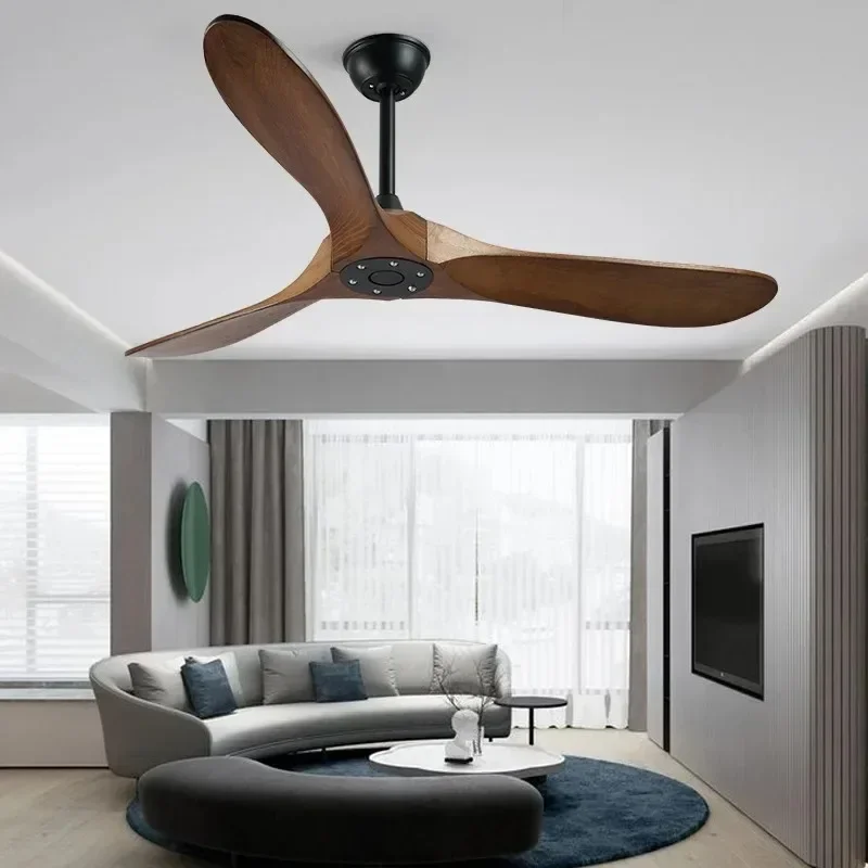Luxuriöser Deckenventilator aus natürlichem Holz, dekorativer – Bild 3