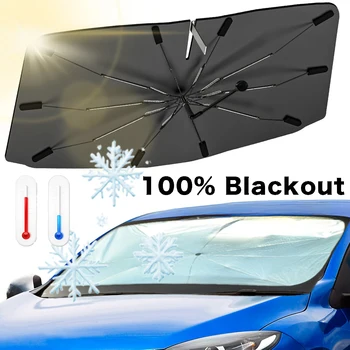 Auto-Sonnenschutz für Windschutzscheibe, Faltbare Frontscheibenabdeckung, Hitzeblockierender Tragbarer