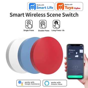 Zigbee Smart Wireless-Tastenschalter für Tuya Smart Life APP Intelligenter Szenenverknüpfungsschalter