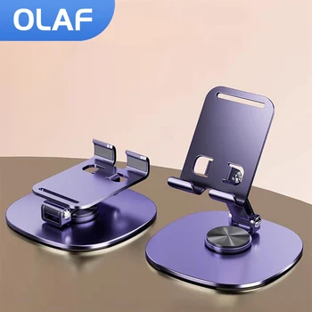 Olaf Drehtisch-Handyhalter, unterstützt Desktop-Ständer für iPad, Samsung, iPhone 15 14 13, mobile Halterung