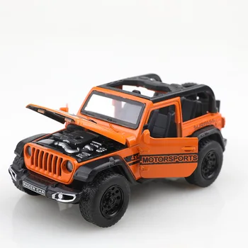 (Beutel) 1/36 Cabrio Wrangler Geländewagen, Druckgussmetall, Jungenspielzeug, vier Türen zu öffnen