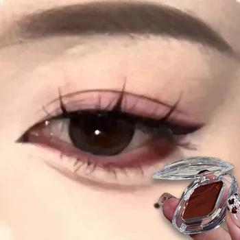 Rotbraune Lidschatten-Palette, multifunktionale Make-up-Palette, seidig, matt, korallenrot, Eyeliner