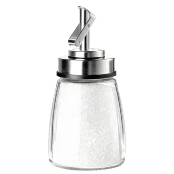 Glas-Zuckerspender mit Edelstahldeckel, Automatischer Ausgießer, Zuckerbehälter für Kaffeebar, Salzstreuer