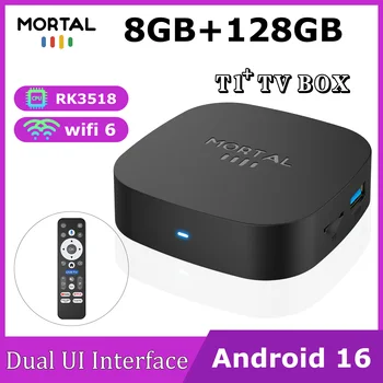 Smart-TV-Box T1+ RK3518 Android 16 WiFi 6 BT 5.4 Dual-UI-Schnittstelle 8K Ultra HD 8 GB RAM 128 GB ROM Smart