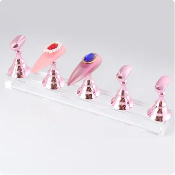Schach Bord Magnetische Nagel Tipps Praxis Display-ständer Set Acryl Nail art Halter UV Gel Polnisch (5 Stück)