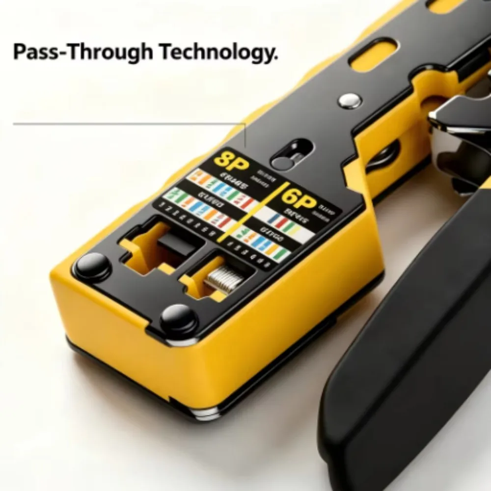 BEECHIP RJ45 Crimpzange Pass-Through Ethernet-Crimpwerkzeug – Bild 4