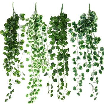 90 cm Künstliche Pflanzen Creeper Grüne Blätter Wandbehang Efeublatt Girlande Hausgarten Dekoration Hochzeit