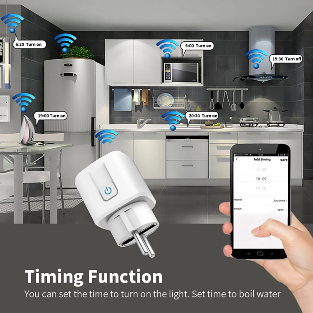 Smarte Steckdose EU 16A/20A AC100-240V WLAN Smart Plug, Alexa – Bild 4