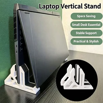 Vertikaler Laptop-Ständer, Dual-Use-Desktop-Halter mit Anti-Rutsch-Streifen für Laptop, Tablet, Telefon