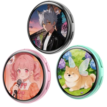 Anime Digital Badge, Anime-Stil Digitaler Pin mit Foto, Videoanzeige, HD-Touchscreen E-Badge, für Party