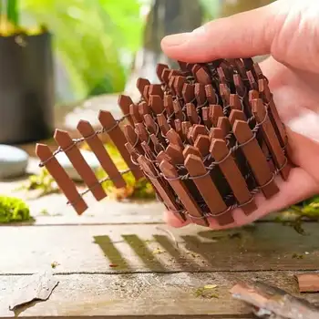 Mini Holz Zaun Miniatur Zaun Für Fee Garten Micro Landschaft Blumentöpfe Zubehör Ornamente Für Home Zimmer