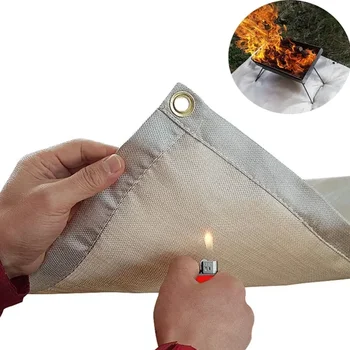 Grill Feuer Schutz Pit Matte Camping Picknick Grill Matte Hohe Temperatur Bügeln Feuer Hemmende Teppich