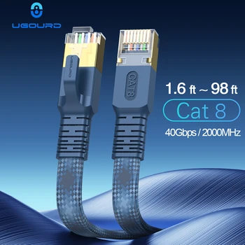 Cat 8 Netzwerkkabel RJ45, 40 Gbit/s, 2000 MHz, Nylon geflochten