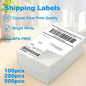 4"x6" Zoll Versandetiketten 100x150mm Selbstklebendes gefaltetes Thermoetikettenpapier