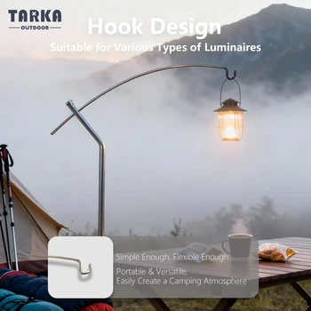 TARKA Abnehmbarer Laternenständer, verstellbar, ultraleicht, leicht, Tischplatte, für den Außenbereich