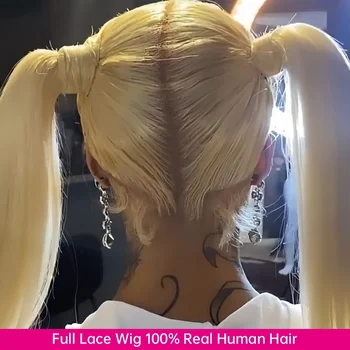613 Echthaar-Perücken 100% Echthaar Full Lace Wig Knochenglatte 13x4 13x6 HD Lace Front Perücke Vorgezupft