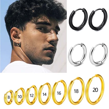 1 paar Edelstahl Hoop Ohrringe Frauen Männer Gold Farbe Kleine Ohrringe Mädchen Schmuck Pendientes Mujer