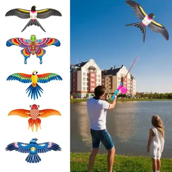 Kinder Drachen Spielzeug Cartoon Adler Faltbare Mini Kunststoff Spielzeug Drachen Hand Bremse Angelrute