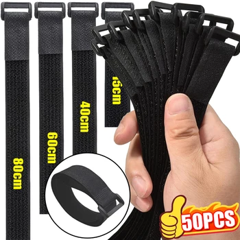 Wiederverwendbare Nylon-Kabelbinder mit Klettverschluss, verstellbarer Drahtverschluss, Verpackung
