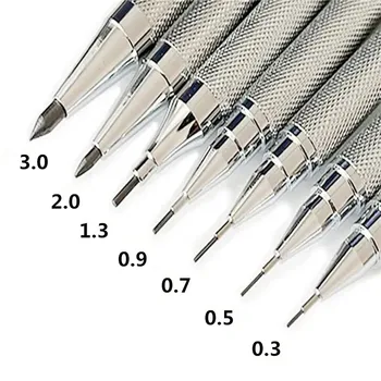 0,3 0,5 0,7 0,9 1,3 2,0 3,0 mm Metall-Set Nachfüll-Radiergummi Druckbleistift Kunst Zeichnung Malerei Skizze