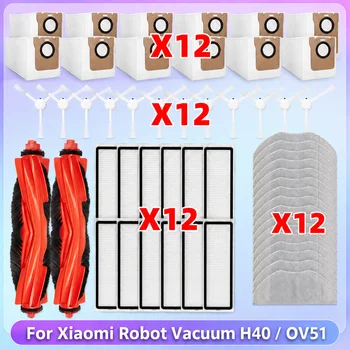 Kompatibel mit (Xiaomi Robot Vacuum H40 / OV51) Ersatzteile Staubbeutel Seitenbürste HEPA Filter