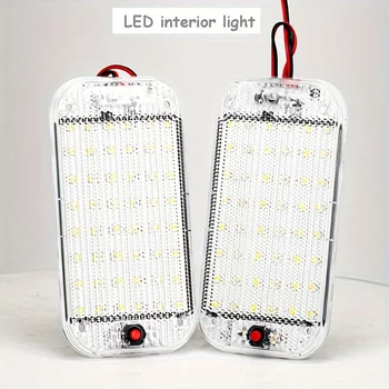Wohnmobil-Innenbeleuchtung, superhell, 48 LED-Innenleuchte, weiße Autodachlampe, 12V/24V, LED-Leselampe