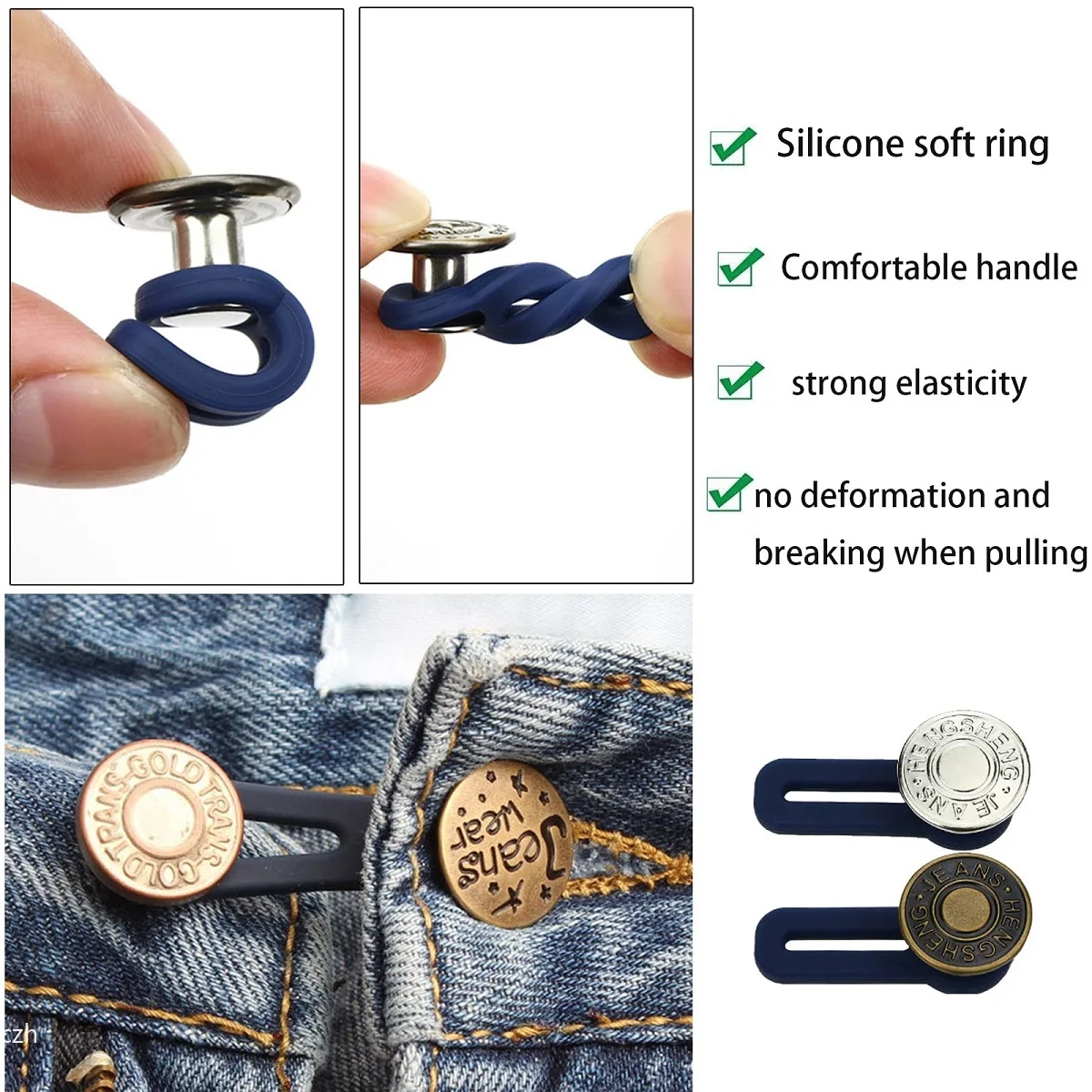 4/6 Stück Jeans-Knopfverlängerer Universeller – Bild 2