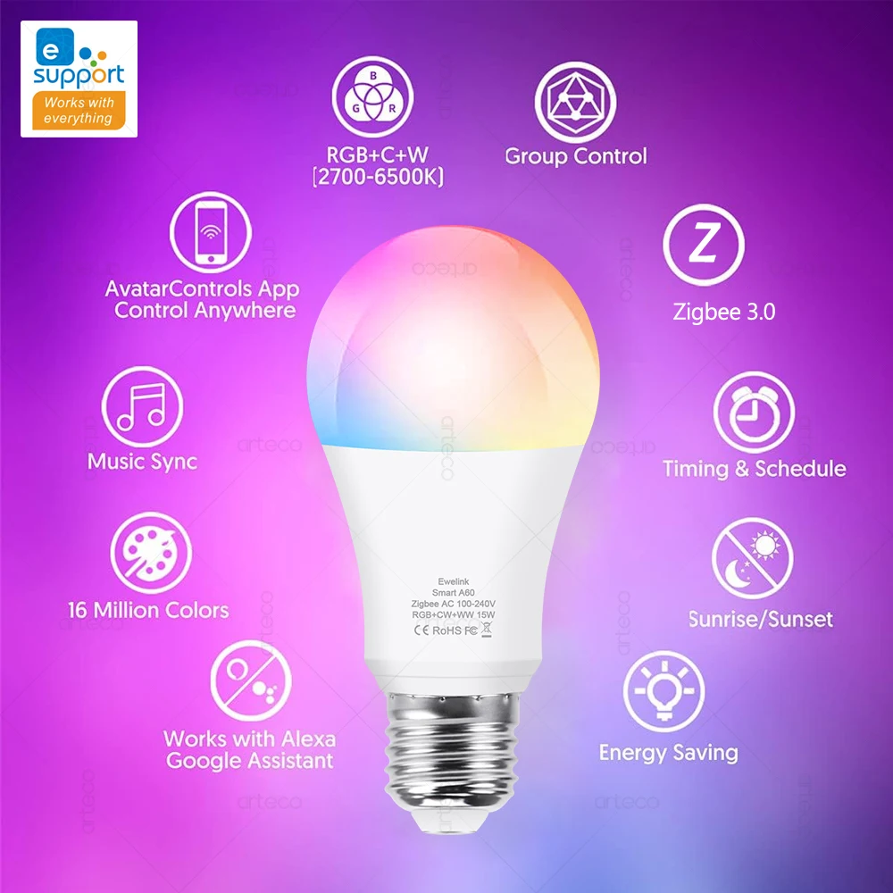 15W 18W E27 Zigbee Smart Glühbirnen RGB E27 Led-lampe – Bild 4