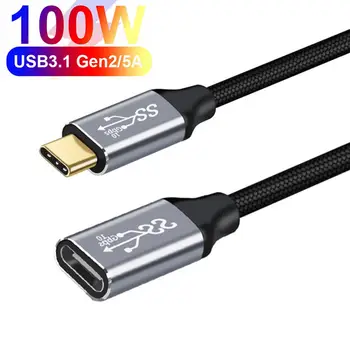 100w pd Schnell ladekabel Stecker zu Buchse Datenleitung 4k @ 60hz Video kabel 10 Gbit/s USB 3,1 Gen 2 Typ C
